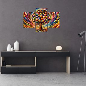 Obraz – Farebný strom s jablkami (90x60 cm)