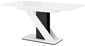 Jedálenský stôl Mevenis (lesk biely + lesk čierny) (pre 4 až 6 osôb). Vlastná spoľahlivá doprava až k Vám domov. 1055216