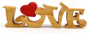 AMADEA Drevená dekorácia nápis LOVE, masívne drevo, 25x8 cm