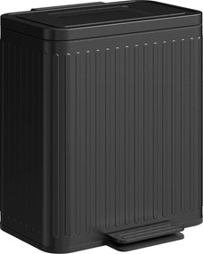 HOMCOM 40 l dvojkomorový odpadkový kôš | 2×20 l, pedál, tiché zatváranie — čierny | Aosom