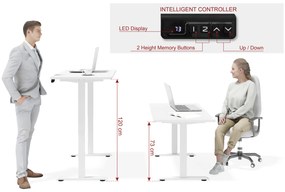Elektrický PC stolík Motiva 140 (biela). Akcia -7%. Vlastná spoľahlivá doprava až k Vám domov. 1124893