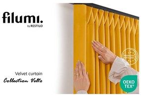 Zamatový dimout záves v horčicovej farbe 400x225 cm Velto – Filumi