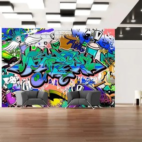 Fototapeta - Graffiti: blue theme Veľkosť: 400x280, Verzia: Premium