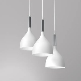 Luster na lanku NOAK 3xE27/15W/230V biela/chróm