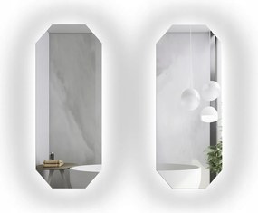 Sada dvoch oktagonálnych zrkadiel s Led podsvietením Oktagon 100 x 200 cm