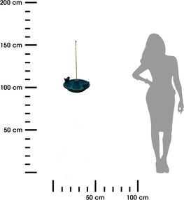 Závesné napájadlo pre vtáky Mia, 30x10 cm, keramika, modrá