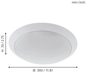 Eglo 97254 - Kúpeľňové LED stropné svietidlo PILONE LED/11W/230V biela IP44