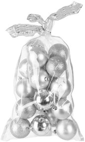 Gule MagicHome Vianoce, 20 ks, 6 cm, strieborné, na vianočný stromček