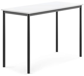 Stôl SONITUS, 1400x600x900 mm, HPL - biela, antracit