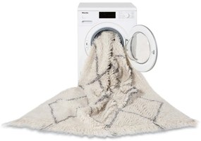 Krémový prateľný ručne tkaný vlnený koberec 140x200 cm Berber Soul – Lorena Canals