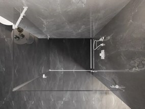 Mexen Lunar-B, pravostranný výklopný sprchový kút 80 x 70 cm, 8mm číre sklo, biely profil, 832-080-070-20-00-P