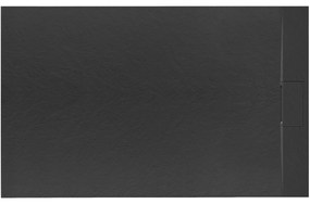 Rea Bazalt, SMC obdĺžniková sprchová vanička 100x80 cm, čierna, REA-K3304