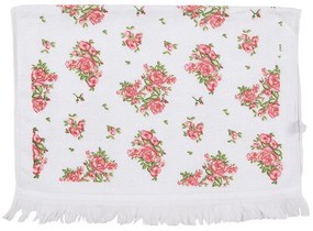 Biely kuchynský uterák s ružičkami Sweet Roses - 40*66 cm