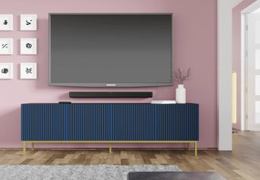 TV skrinka/stolík F 4D 200 Rowanna (čierna + tmavomodrá + zlatá). Akcia -20%. Vlastná spoľahlivá doprava až k Vám domov. 1125065