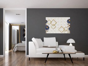Obraz - Diamantové kvety (90x60 cm)