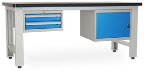 Dielenský stôl Solid MDF-21, 210 cm, 2 závesné boxy, čierna