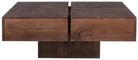 furniture-nabytek.cz - Masívny konferenčný stolík Amberley z akácie, lakovaný, hnedý – 80×80 cm