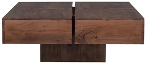 furniture-nabytek.cz - Masívny konferenčný stolík Amberley z akácie, lakovaný, hnedý – 80×80 cm