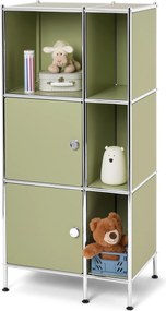Kovový regál »CN3 Kids« s 2 dvierkami, pistáciový