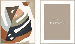 Obrazy v súprave 2 ks 30x40 cm Live the Moment – knor
