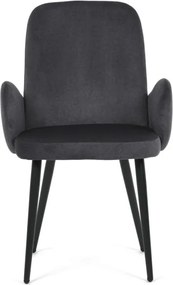 Jedálenská stolička zamatová, sivá DCL-X7129 GREY2
