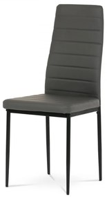 Jedálenská stolička LITEO — ekokoža, kov, čierna / sivá