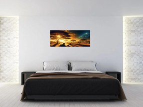 Obraz - Oddychujúce levy (120x50 cm)