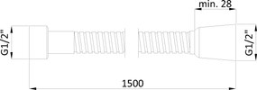 Invena Invena, sprchová hadica 150 cm, ružové zlato, INV-AW-77-150-V