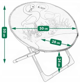 Detské kempingové kreslo ružové s plameniakom