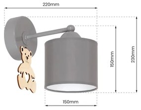 Detské nástenné svietidlo BEAR 1xE27/60W/230V