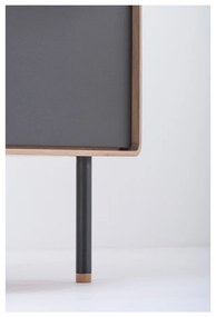 Vysoká komoda z dubového dreva v čierno-prírodnej farbe 60x100 cm Fina - Gazzda