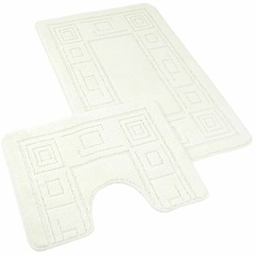 Kvalitex Súprava kúpeľňových predložiek Ornament smotanová, 60 x 100 cm, 60 x 50 cm