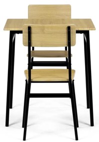 Jedálenský set Industrial s 2 stoličkami, 70 x 70x 76 cm, divoký dub