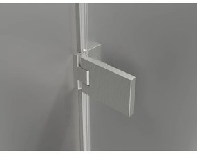 Mexen Lunar-F L, 1-krídlový sprchový kút so skladacími dverami, ľavý, 95 x 80 cm, 8mm číre sklo, brúsená oceľ profil, 836L-095-080-97-00-L