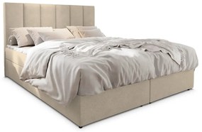 Čalúnená posteľ boxspring MERALIS 140x200 cm béžová Matrac: Matrac Bonell pružinový