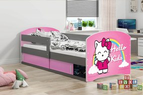Interbeds LUKI Jednolôžková detská posteľ 80x160 Sivá Hello Kids