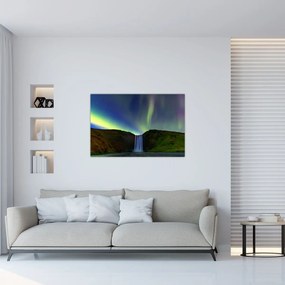 Obraz - Polárna žiara na Islande (90x60 cm)
