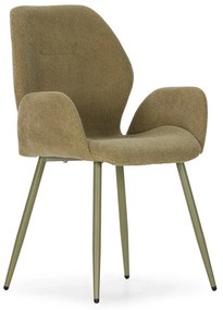 Zelené čalúnené jedálenské kreslá v súprave 2 ks Ansu – Marckeric