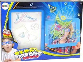 LEAN Toys Magické podsvietené 3D okuliare na bielu tabuľu modré