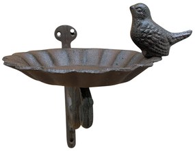 Nástenné napájadlo pre vtáky Lola, 22x25 cm, liatina, hnedá