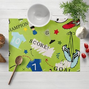 Biante Detské bavlnené prestieranie na stôl Sandra SA-645 Futbal to je hra - na zelenom 30x40 cm