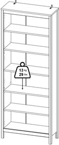 Knihovna Realty 78 cm černá