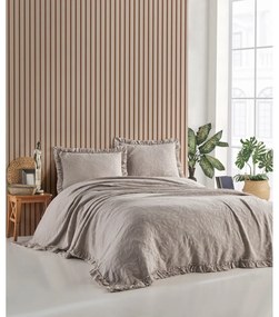 Hnedý set prikrývky a obliečky na vankúš na dvojlôžko 220x240 cm Ilda - Mijolnir