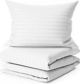 Hotelové obliečky ATLAS GRÁDL STANDARD biele - 3 cm prúžok česaná bavlna