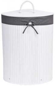 Bambusový kôš na bielizeň 60 l biely/sivý