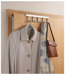 Závesný vešiak na dvere s 5 háčikmi v striebornej farbe Wenko Asola