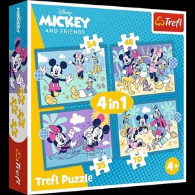 Trefl Puzzle 4v1 Zábavné príhody Mickey Mouse