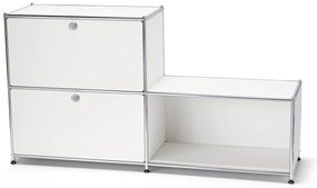 Kovový regál »CN3« s 3 priehradkami, biely