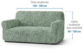 Bielastické poťahy FUCO biobavlna mätové dvojkreslo (š. 120 - 160 cm)