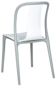 Sada 8 záhradných stoličiek biela/sivá SPEZIA Beliani